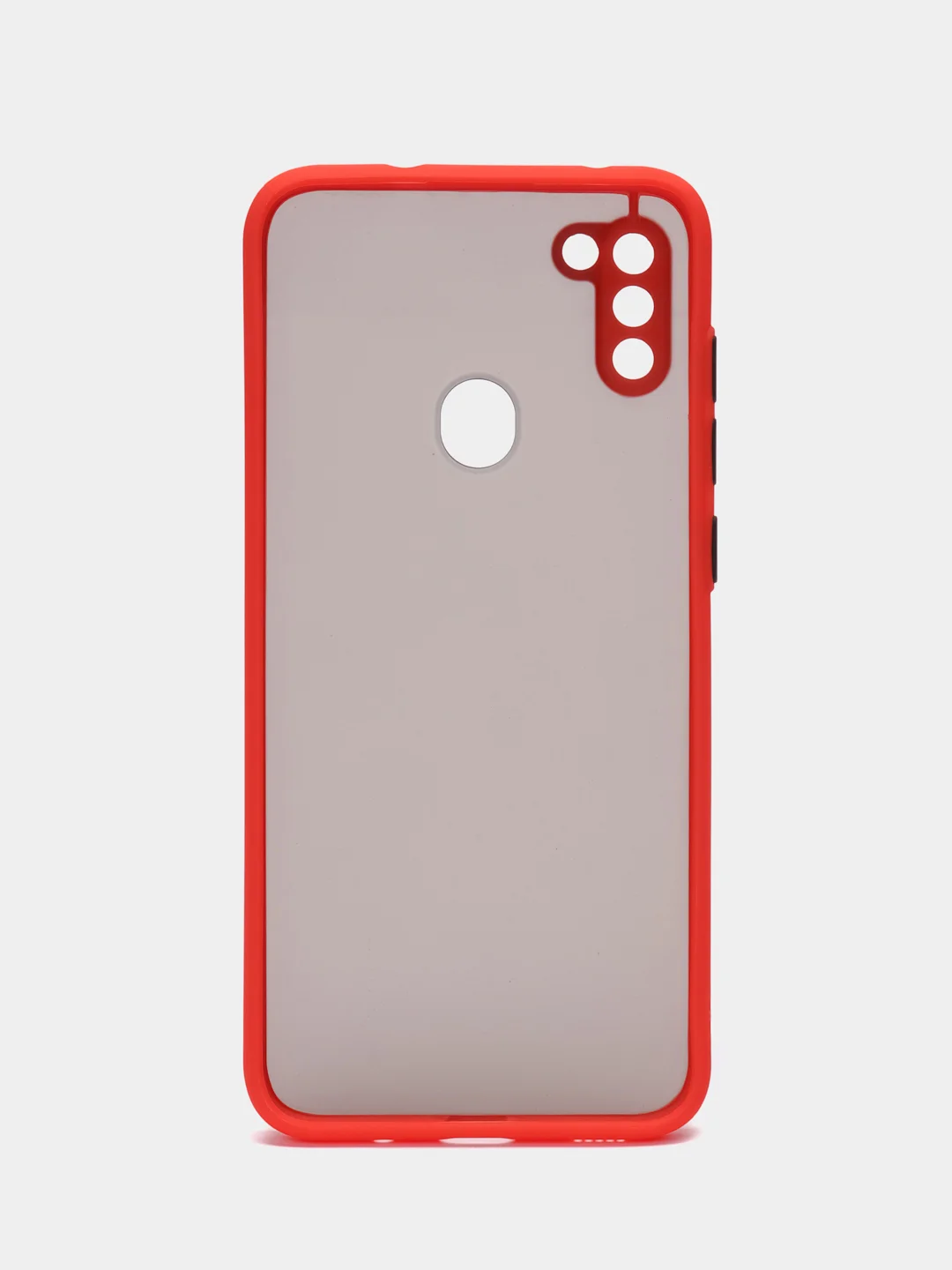 Красный чехол Samsung Galaxy A11/M11 (Галакси А11/М11), пластиковый, матовый, с цветными кнопками