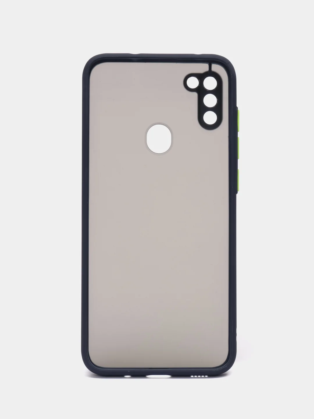 Темно-синий чехол Samsung Galaxy A11/M11 (Галакси А11/М11), пластиковый, матовый, с цветными кнопками
