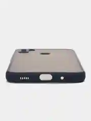 Темно-синий чехол Samsung Galaxy A11/M11 (Галакси А11/М11), пластиковый, матовый, с цветными кнопками