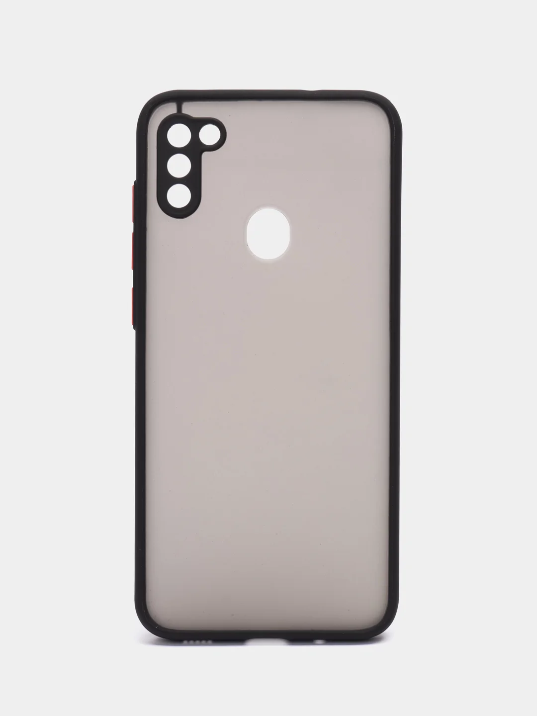 Черный чехол Samsung Galaxy A11/M11 (Галакси А11/М11), пластиковый, матовый, с цветными кнопками