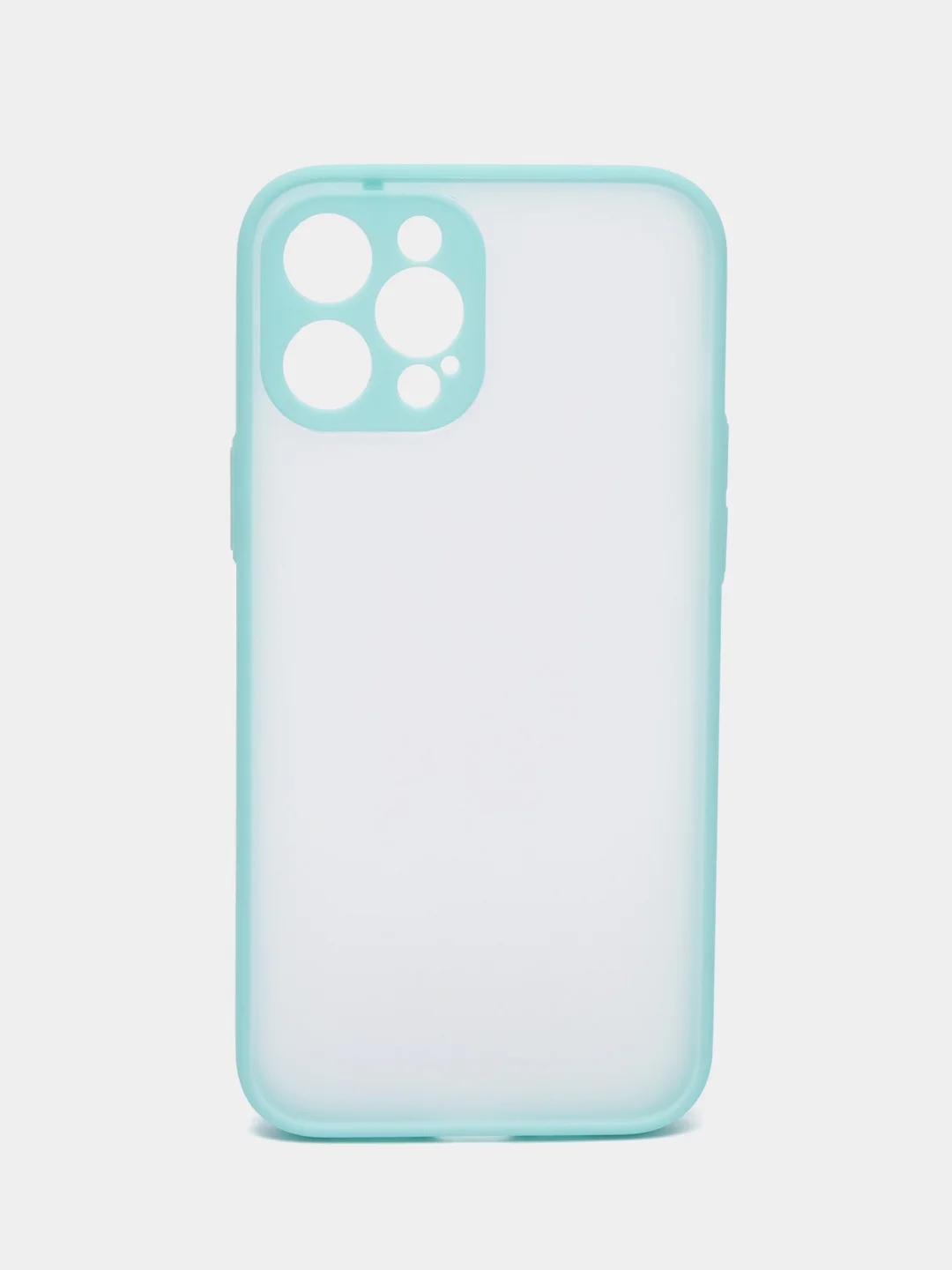 Бирюзовый чехол на iPhone 12 Pro Max / Айфон 12 Про Макс пластиковый, матовый, с цветными кнопками