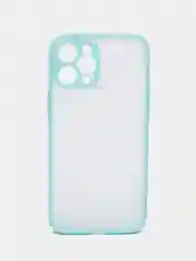 Бирюзовый чехол на iPhone 12 Pro Max / Айфон 12 Про Макс пластиковый, матовый, с цветными кнопками