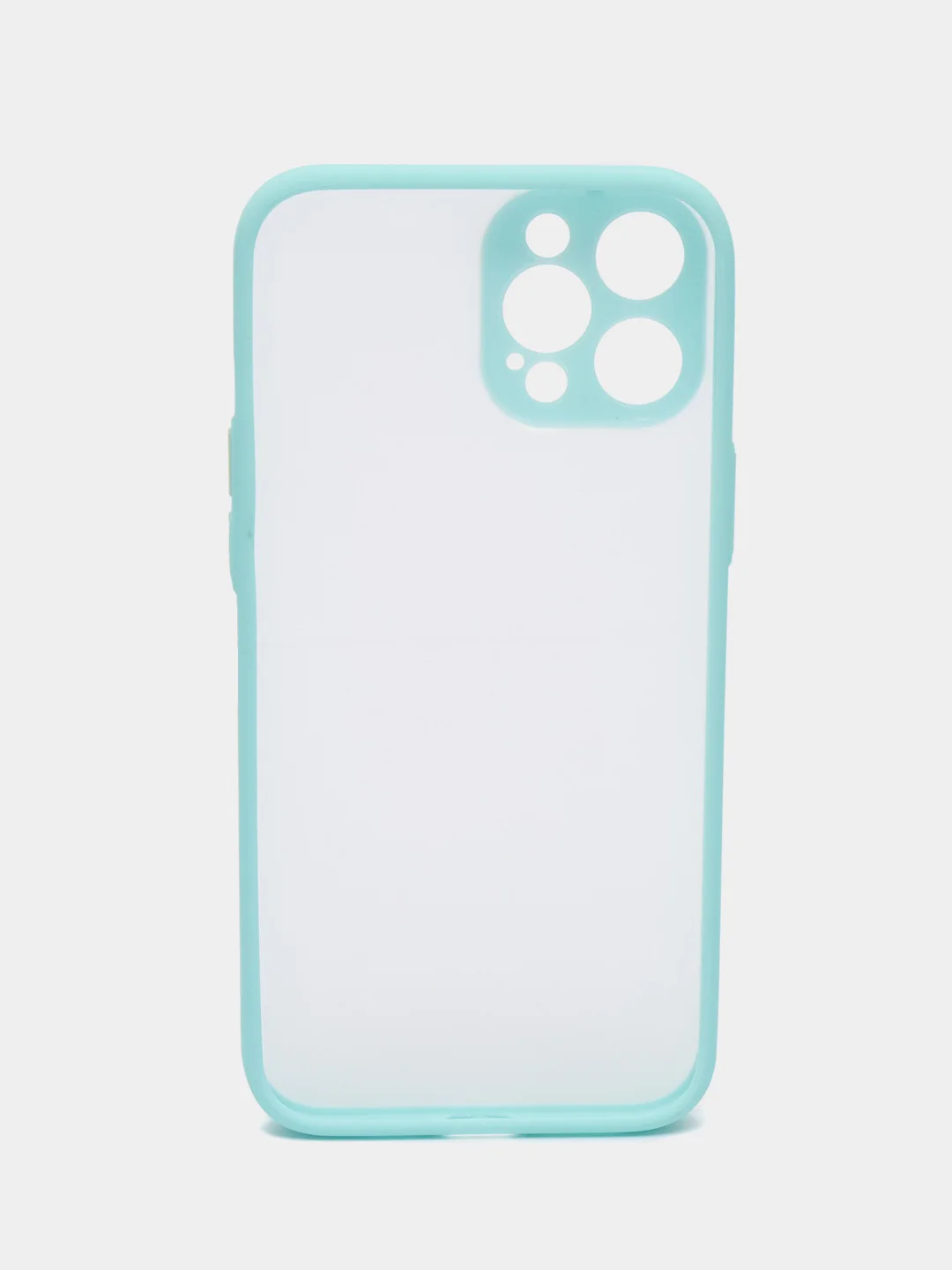 Бирюзовый чехол на iPhone 12 Pro Max / Айфон 12 Про Макс пластиковый, матовый, с цветными кнопками