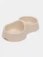 Бежевый миска для кошек, двойная, 0,2 л