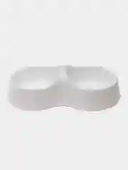 Белый миска для кошек, двойная, 0,2 л