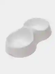 Белый миска для кошек, двойная, 0,2 л