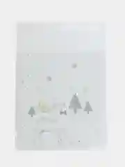 Белый новогодний пакет, бопп 10 шт, 10 х 10