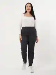 Черный брюки из драпа, женские, большие размер, осенние, теплые, зима