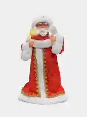 Алый музыкальный Дед Мороз, музыкальная Снегурочка, игрушка под ёлку, новогодние игрушки