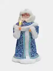 Голубой музыкальный Дед Мороз, музыкальная Снегурочка, игрушка под ёлку, новогодние игрушки