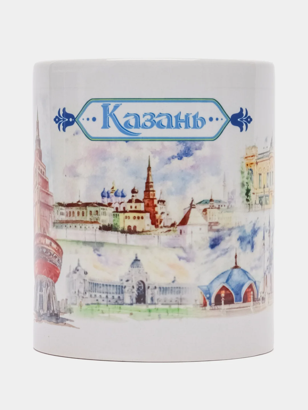 Керамическая кружка с ручкой, рисунок "Казань", для напитков, сувенир