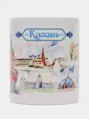 Керамическая кружка с ручкой, рисунок "Казань", для напитков, сувенир