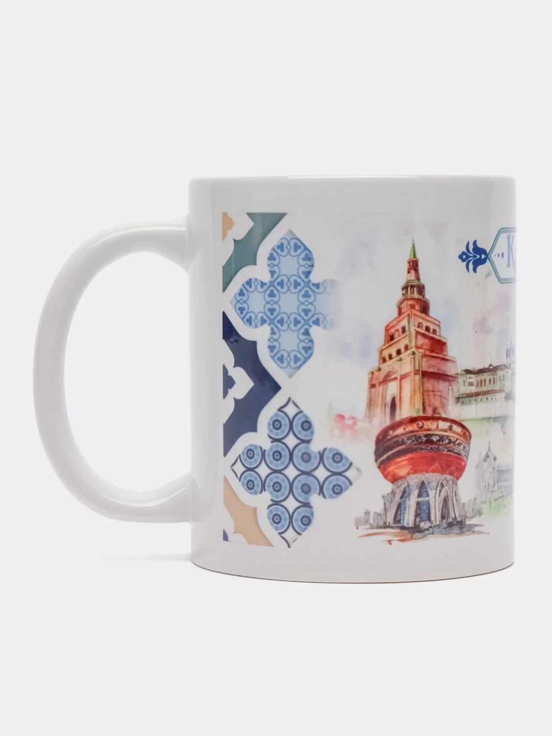 Керамическая кружка с ручкой, рисунок "Казань", для напитков, сувенир