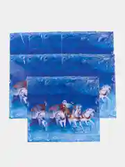 Голубой набор новогодних пакетов, ламинированные, 38 x 45 см