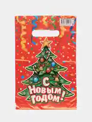 Алый пакет новогодний,5 шт ,20*30