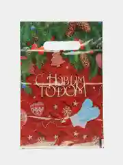 Бордовый пакет новогодний,5 шт ,20*30