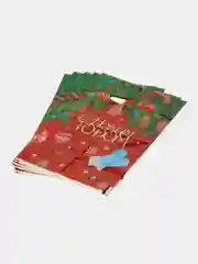 Бордовый пакет новогодний,5 шт ,20*30