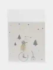 Бирюзовый новогодний пакет, бопп 10 шт, 10 х 10
