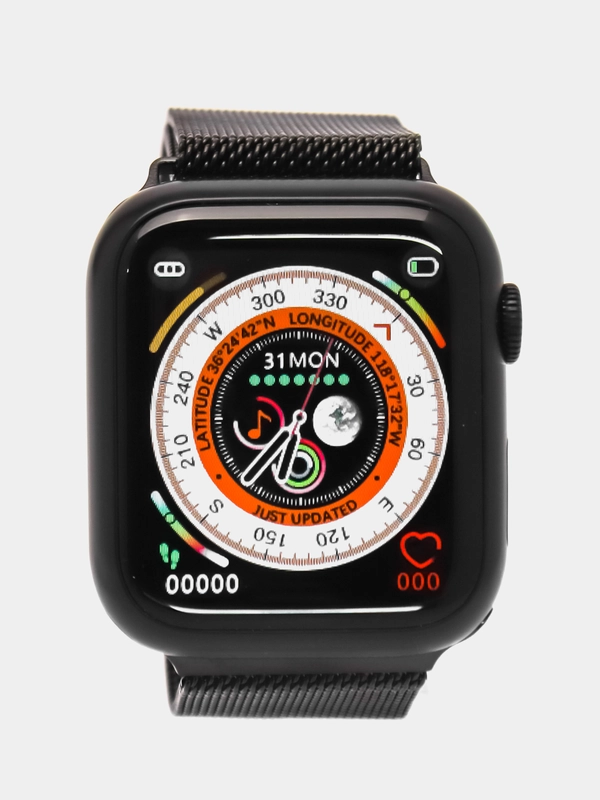 Умные часы BandRate Smart BRST500500BBWB с тонометром, секундомером, мониторингом сна