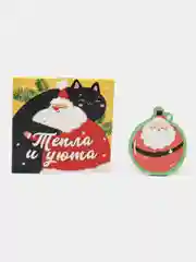Зеленый новогодний подарочный набор: блокнот и значок