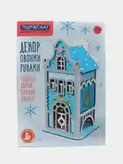 Голубой декор Новогодний своими руками. Чайный домик. Зимний домик