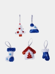 Мягкая елочная игрушка из фетра, новогодние игрушки своими руками, 6 штук