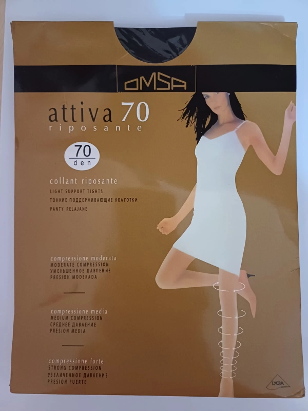 Колготки капроновые OMSA attiva, 70 ден, тонкие, поддерживающие