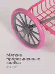 Серый коляска для кукол до 45 см, металлическая, складная