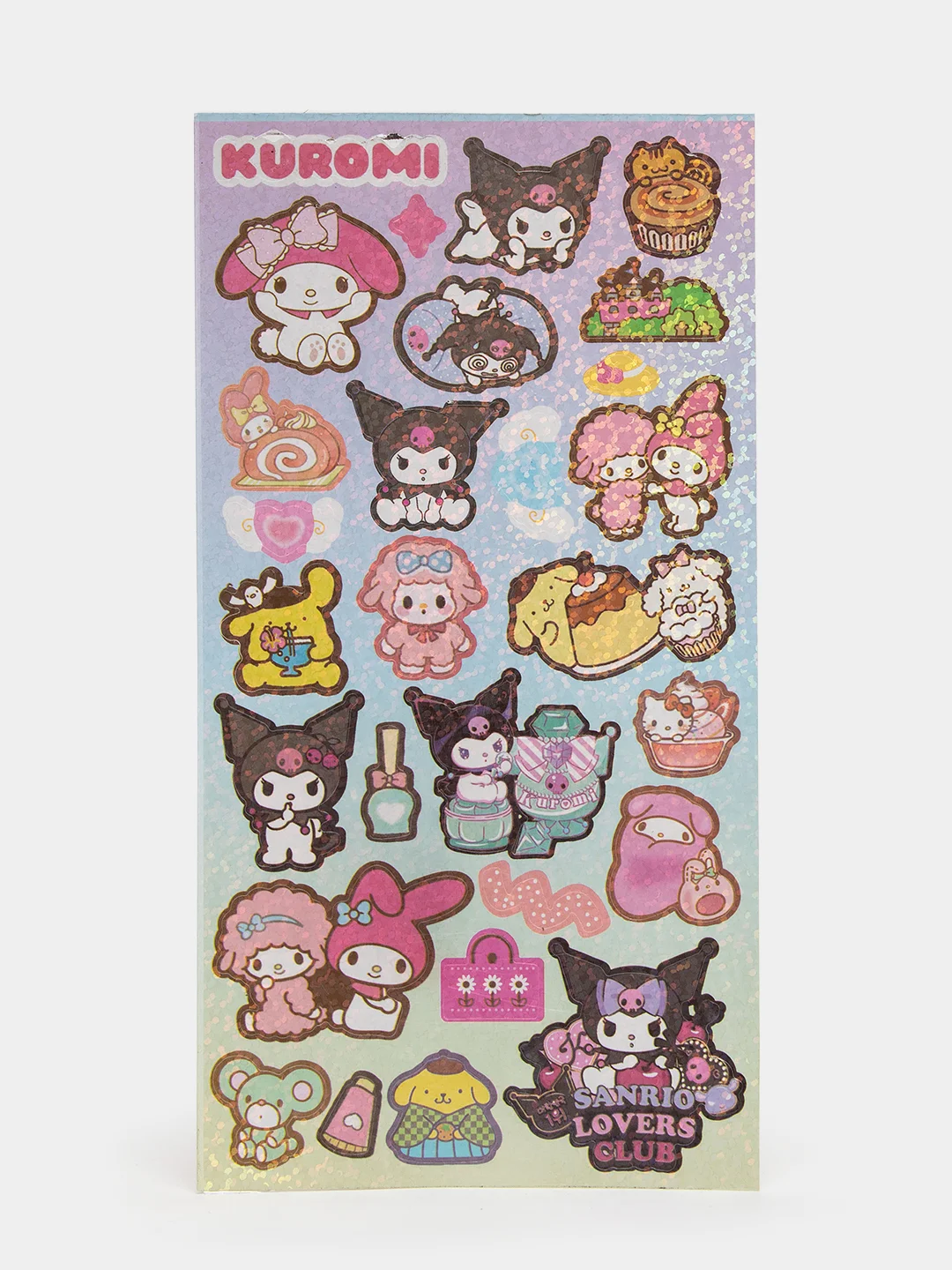 Бежевый меланж стикерпак, стикеры Hello Kitty, наклейки "Куроми", декоративный скотч для скрапбукинга