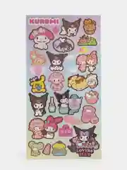 Бежевый меланж стикерпак, стикеры Hello Kitty, наклейки "Куроми", декоративный скотч для скрапбукинга