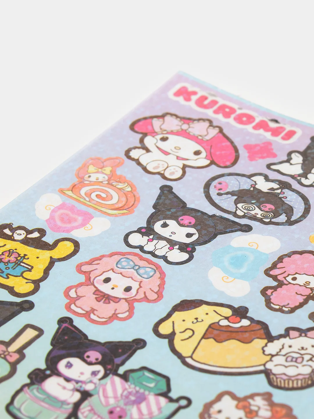 Бежевый меланж стикерпак, стикеры Hello Kitty, наклейки "Куроми", декоративный скотч для скрапбукинга
