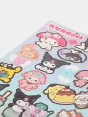 Бежевый меланж стикерпак, стикеры Hello Kitty, наклейки "Куроми", декоративный скотч для скрапбукинга