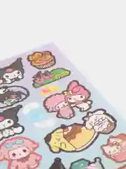 Бежевый меланж стикерпак, стикеры Hello Kitty, наклейки "Куроми", декоративный скотч для скрапбукинга