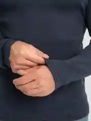 Синий меланж водолазка мужская, хлопок