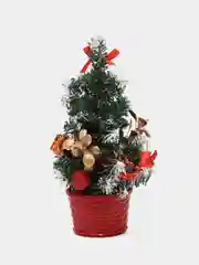 Золотой новогодняя ель, настольная, с украшениями, 20 см