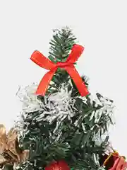 Золотой новогодняя ель, настольная, с украшениями, 20 см