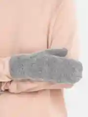 Серый меланж варежки женские зимние, утепленные