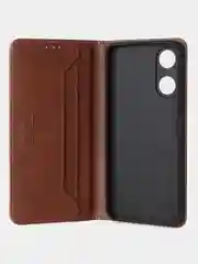 Коричневый чехол-книжка GQ для Huawei Honor X5 Plus из высококачественной искусственной кожи