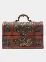 Медный деревянный сундук на застежке для хранения украшений