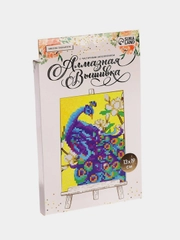 Алмазная мозаика на подставке "Павлин", размер 13 х 19 см. Набор для творчества