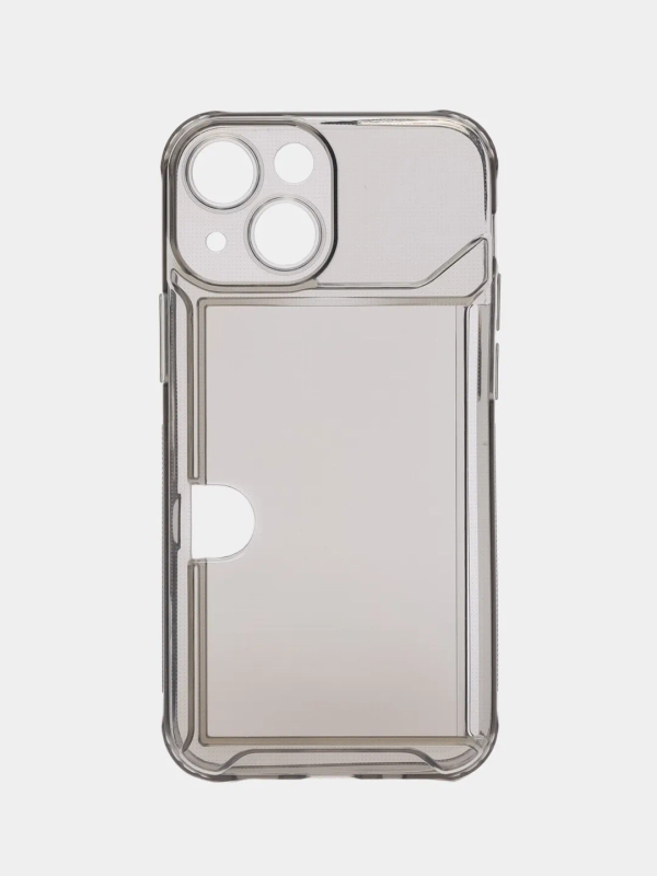 Чехол iPhone 15/14/13/12/11/Pro/Max/Mini/Plus/X/Xr/XS/7/8+ с карманом для карт, прозрачный