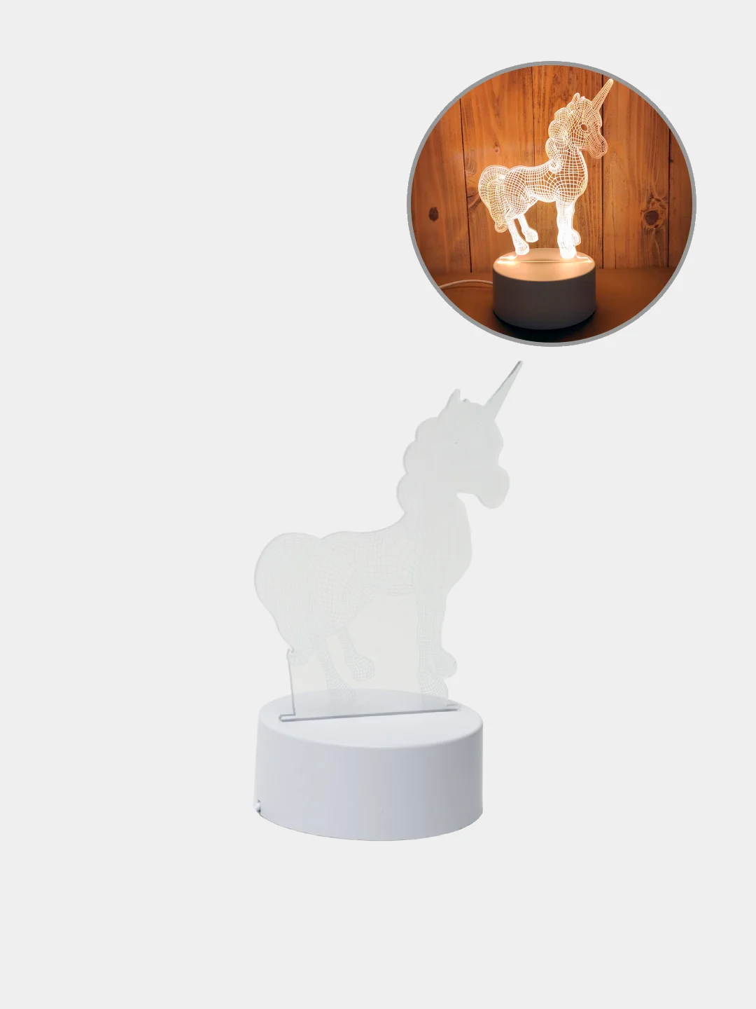 Коричневый светильник-ночник 3D LED, USB, 14 видов