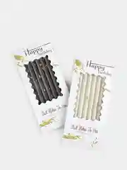 Свечи для торта, длинные, с золотистыми брызгами
