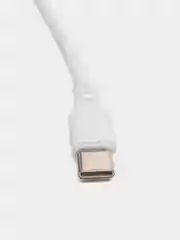 Белый кабель, шнур, провод, USB - Type-C, 2.4A, 1 м, Denmen D01T, черный, белый