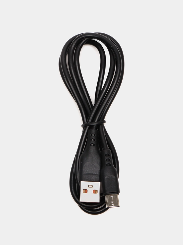 Кабель, шнур, провод, USB - Type-C, 2.4A, 1 м, Denmen D01T, черный, белый