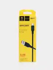 Белый кабель, шнур, провод, USB - Type-C, 2.4A, 1 м, Denmen D01T, черный, белый