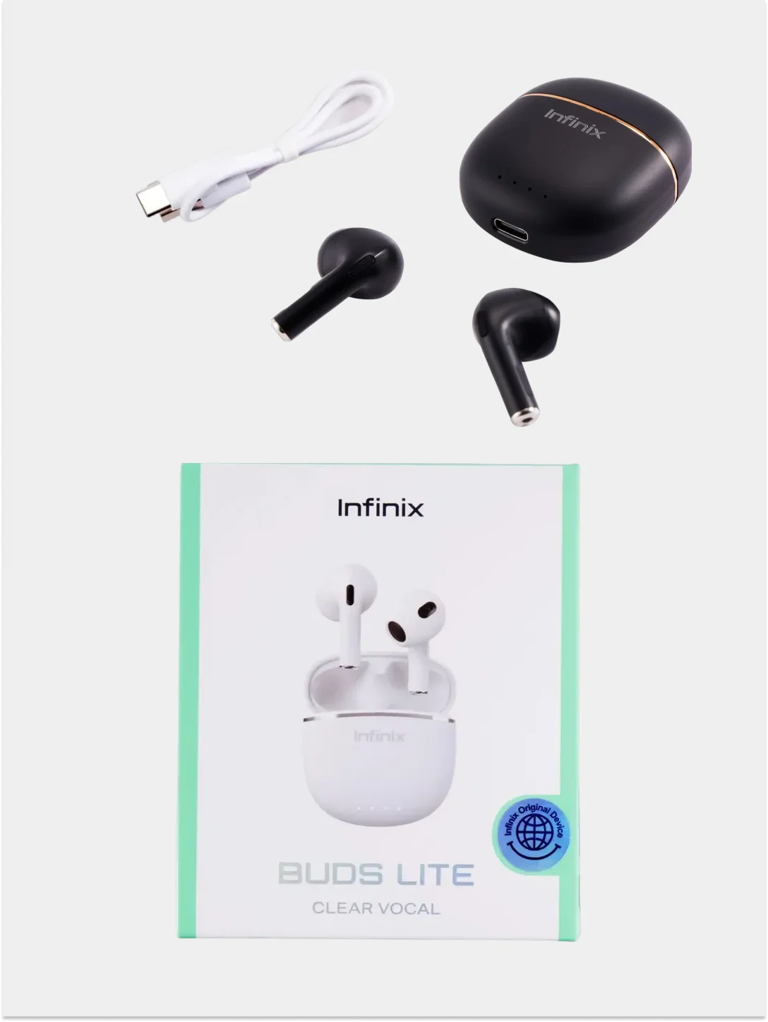 Черный наушники Infinix Buds Lite XE23