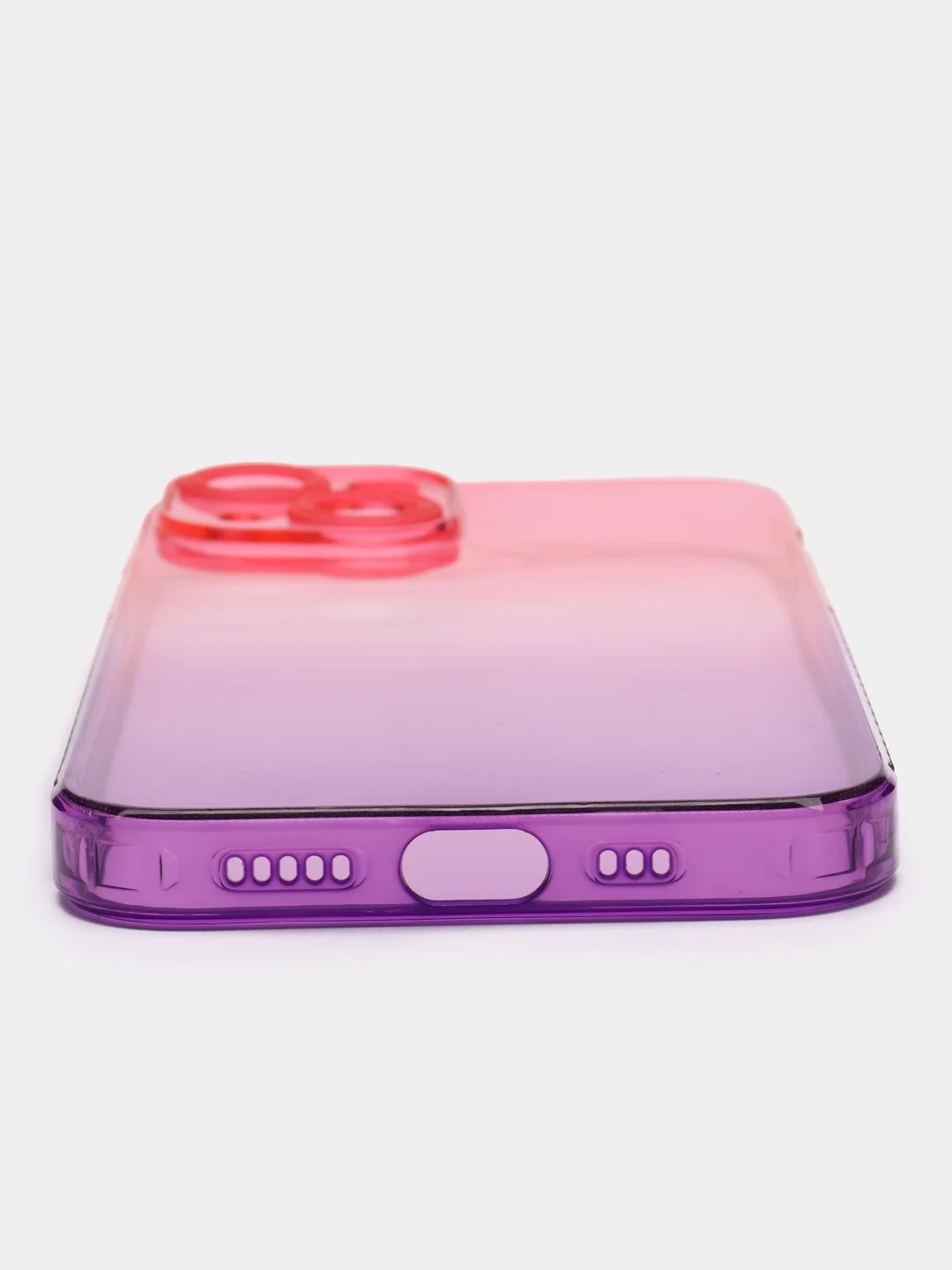 Аметистовый чехол для iPhone (Айфон) 7, 8, SE, XR, XS, 11, 12, 13, 14, 15, mini, Pro, Plus, Max прозрачный с градиентом
