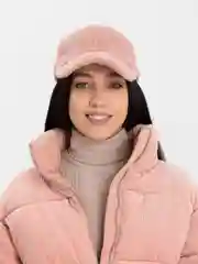 Пудровый зимняя меховая кепка, бейсболка, унисекс