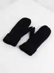 Черный варежки женские, с подкладом, шерстяные